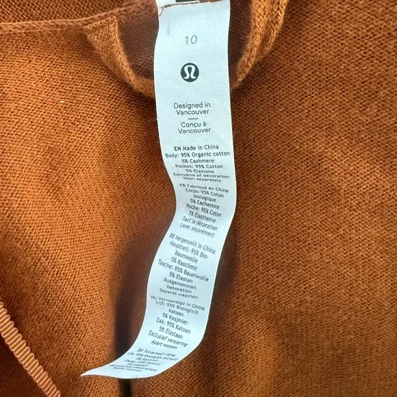 Lululemon Cotton Cashmere Knit Wrap Cardigan Sweater NWT Size 10 - Picture 7 of 7
